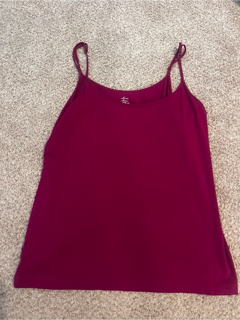 Loft Burgundy Adjustable Strap Tank Top Size L